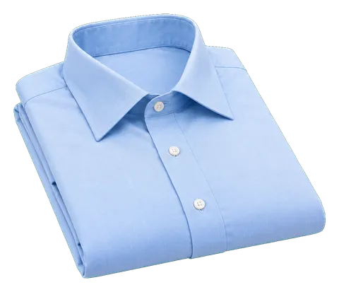 A folded light-blue shirt